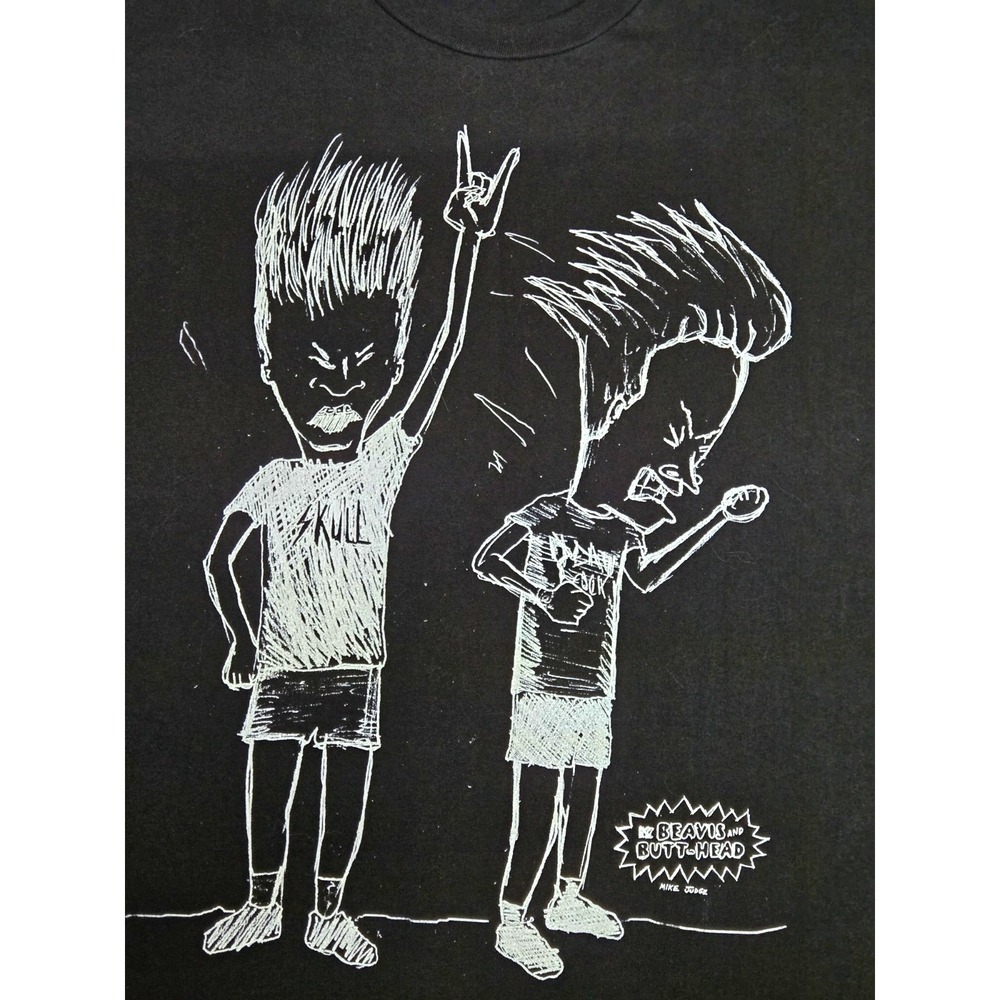 MTV Beavis and Butt-Head Black Graphic T-Shirt Television Original 25x30
